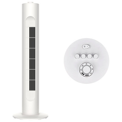 Mylek Tower Fan Cooling Cold Air Stand Fan Oscillation And Timer White from B&Q