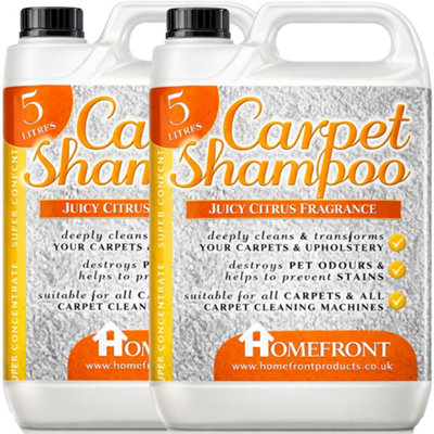 Homefront Carpet ShampooDeeply Cleans Carpets To Remove Stains And Odours Citrus Fragrance 10L from B&Q