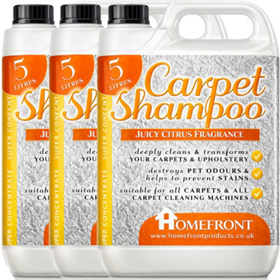 Homefront Carpet ShampooDeeply Cleans Carpets To Remove Stains And Odours Citrus Fragrance 15L from B&Q