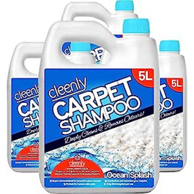 Cleenly Carpet Shampoo Cleaner Solution (20 Litres) - Ocean Splash Fragrance - Safe For All Carpet Cleaning Machines