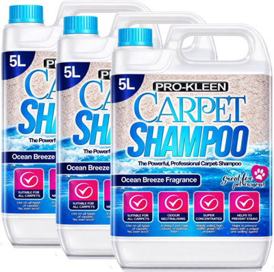 Pro-Kleen Professional Carpet & Upholstery Shampoo Ocean Fresh Fragrance 15L High Concentrate Cleaning Solution from B&Q