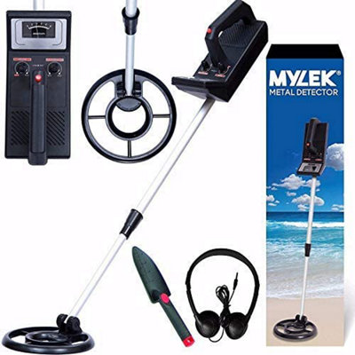 Mylek Metal Detector Kit Height Adjustable With Waterproof Search Coil Lightweight With Headphones And Shovel from B&Q