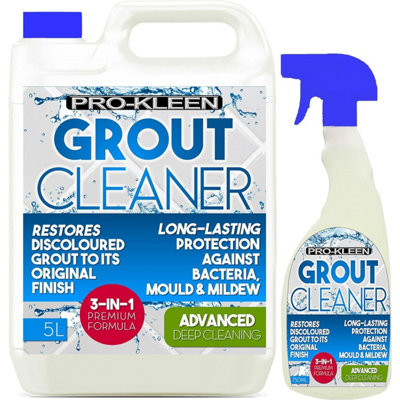 5L + 750Ml Pro-Kleen Tile Grout Cleaner Restorer Reviver Kitchen Bathroom from B&Q