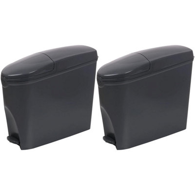 Pro-Kleen Sanitary Bin 20L Slimline Washrooms Toilets Hygienic Disposal Pedal Container Bins For Female Ladies And Baby Hygiene Products X2 from B&Q