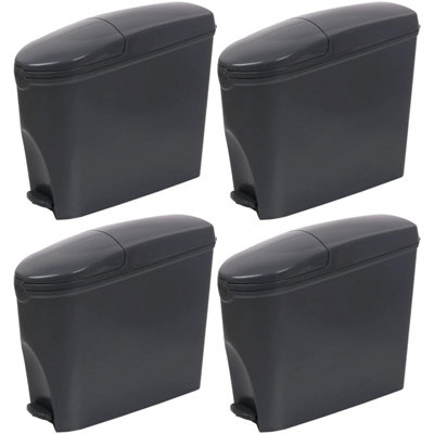 Pro-Kleen Sanitary Bin 20L Slimline Washrooms Toilets Hygienic Disposal Pedal Container Bins For Female Ladies And Baby Hygiene Products X4 from B&Q