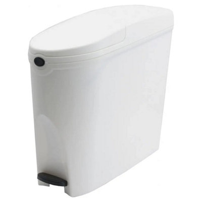 Pro-Kleen Sanitary Bin 20L Slimline Washrooms Toilets Hygienic Disposal Pedal Container Bins For Female Ladies And Baby Hygiene from B&Q