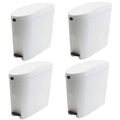 Pro-Kleen Sanitary Bin 20L Slimline Washrooms Toilets Hygienic Disposal Pedal Container Bins For Female Ladies And Baby Hygiene X4 from B&Q