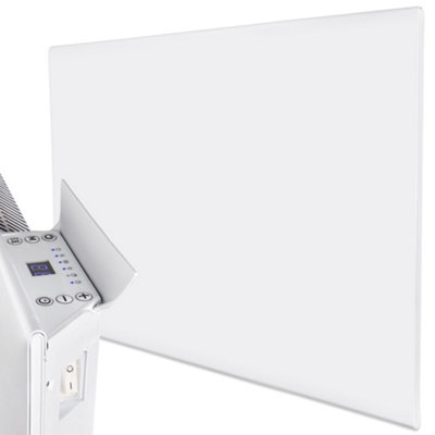 Mylek Wall Mounted Slimline White Panel Heater 1200W Daily And Weekly TimerDigital Thermostat from B&Q