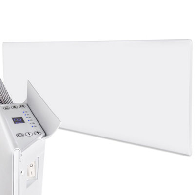 Mylek Wall Mounted Slimline White Low Level Panel Heater 1000W Daily And Weekly TimerDigital Thermostat from B&Q