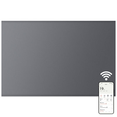 Mylek Unisex Charcoal Electric Panel Heater Wifi App Controlled Slimline 1200W In Size 5 - Image 5