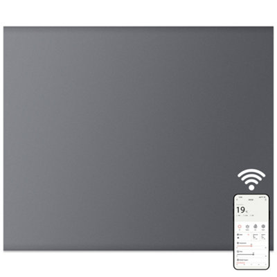 MYLEK Electric Radiator Panel Heater Grey WIFI Smart APP Eco Bathroom Safe Wall Mounted Timer Thermostat - 1000w  | TJ Hughes - Image 4