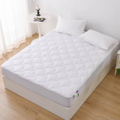 Glamhaus Anti Allergy Mattress Topper With Extra Deep Elasticated Fitted Skirt from B&Q