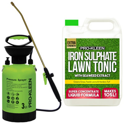 Pro-Kleen 3L Pump Sprayer With Pro-Kleen Liquid Iron Sulphate 5L Grass Greener & Turf Hardener from B&Q