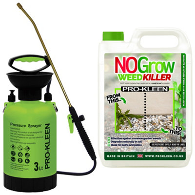 Pro-Kleen 3L Pump Sprayer With Pro-Kleen 5L No Grow Weed & Moss Killer from B&Q