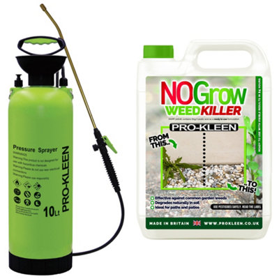 Pro-Kleen 10L Pump Sprayer With Pro-Kleen 5L No Grow Weed & Moss Killer from B&Q