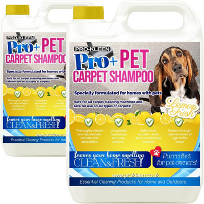 B&Q -  Pro+ Carpet And Upholstery Shampoo Removes Pet Deposits & Odours 4 In 1 Concentrate Lemon Fresh 10L