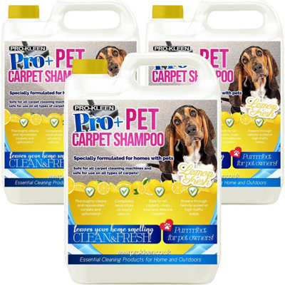 B&Q -  Pro+ Carpet And Upholstery Shampoo Removes Pet Deposits & Odours 4 In 1 Concentrate Lemon Fresh 15L