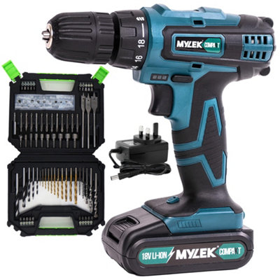 Mylek Vcb Cordless Drill With 4Orce 128 Piece Accessory Kit Size 4