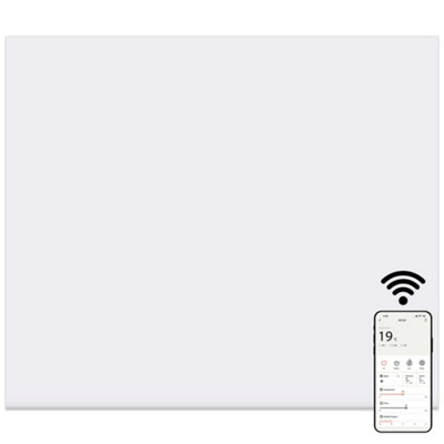 Mylek Panel Space Heater White 1Kw EcoSmart And Wifi App Slimline Low EnergyWall MountedBathroom Ipx4 from B&Q