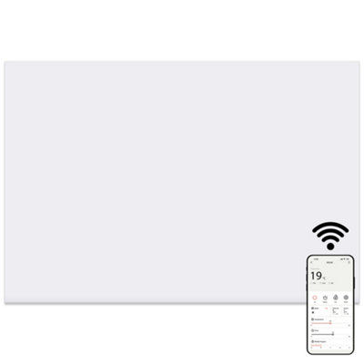 Mylek Panel Space Heater White 1.2Kw EcoSmart And Wifi App Slimline Low EnergyWall MountedBathroom Ipx4 from B&Q