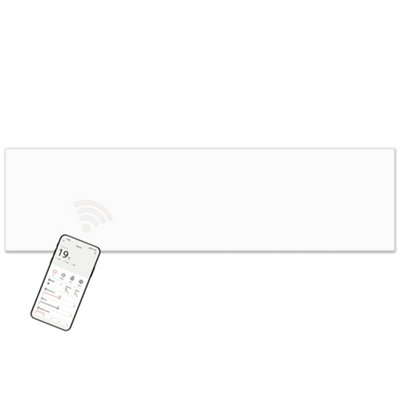 Mylek Panel Space Heater White Low Level 1Kw EcoSmart And Wifi App Slimline Low EnergyWall MountedBathroom Ipx4 from B&Q