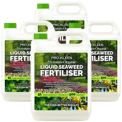 Pro-Kleen 20L Liquid Seaweed Fertiliser Ascophyllum Seaweed Extract For Grass Vegetables Fruit Flowers Shrubs Lawns Trees from B&Q