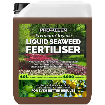 Pro-Kleen Organic Liquid Seaweed Fertiliser 10L Ascophyllum Seaweed Extract For Grass Vegetables Fruit Flowers Shrubs Lawns from B&Q
