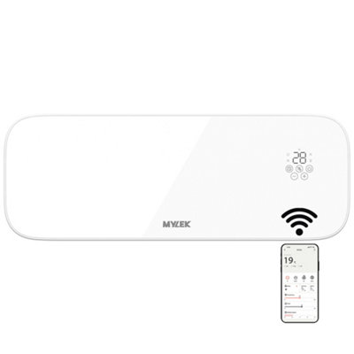 Mylek Glass White Overdoor Air Curtain Heater Fan 2000WSmart Wifi App Or Remote Control from B&Q