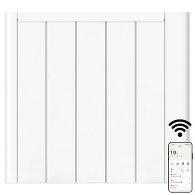 B&Q -  Electric Ceramic Radiator Panel Heater Wifi Smart App Eco 1500W Bathroom Safe Wall Mounted Timer Thermostat