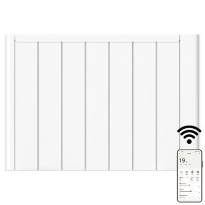Mylek Electric Ceramic Radiator Panel Heater Wifi Smart App Eco 2000W Bathroom Safe Wall Mounted Timer Thermostat from B&Q