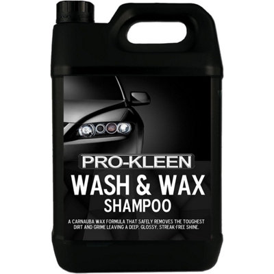 Pro-Kleen Wash & Wax Shampoo With Carnauba Wax 5L - Ph Neutral Professional Car Wash Shampoo