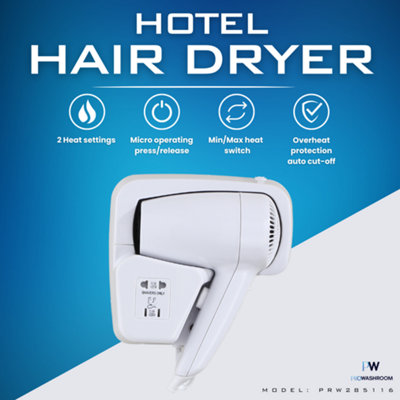 Mylek Pro Washroom Hotel Hair Dryer 1200W from B&Q