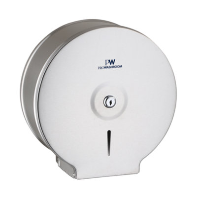 Mylek Pro Washroom Stainless Steel Jumbo Toilet Roll Dispenser Space-Saving Wall-MountHigh-Capacity 250mm Roll Holder Lockable from B&Q