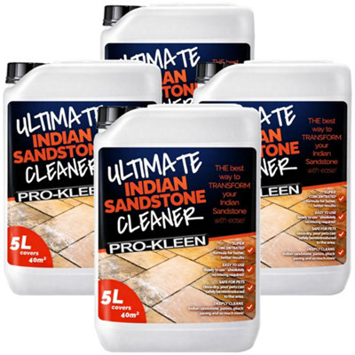 Pro-Kleen Ultimate Indian Sandstone Cleaner Removes DirtGrimeBlack SpotsStains & More Restores Colour Child & Pet Safe 20L from B&Q