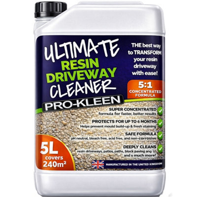 Pro-Kleen Resin Driveway Cleaner 5L Simply Spray And Walk Away Free From Acid And Bleach Concentrated