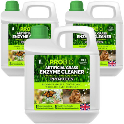 Pro-Kleen Probio Artificial Grass Cleaner Enzyme Based Deodoriser Odour Eliminator 3L Fresh Cut Grass from B&Q