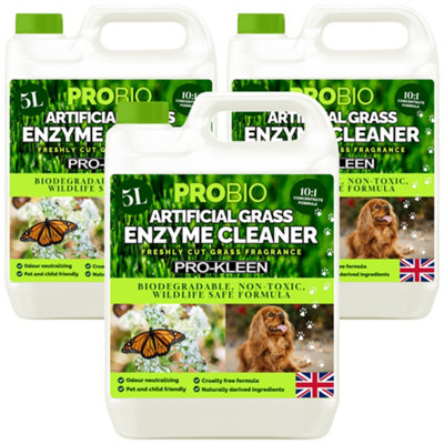 Pro-Kleen Probio Artificial Grass Cleaner Enzyme Based Deodoriser Odour Eliminator 15L Fresh Cut Grass from B&Q