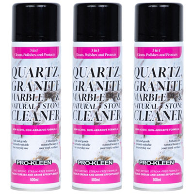 Pro-Kleen QuartzGraniteMarble And Natural Stone Cleaner 500Ml X3Non-Abrasive & Streak Free from B&Q