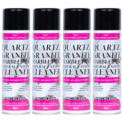 Pro-Kleen QuartzGraniteMarble And Natural Stone Cleaner 500Ml X4- Non-Abrasive & Streak Free from B&Q