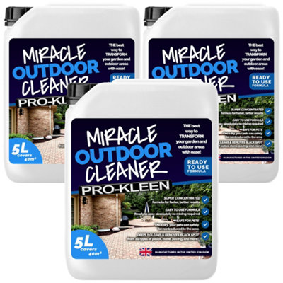 Pro-Kleen Outdoor Miracle Cleaner Black Spot Remover Spray And Leave Cleaner Removes StainsMarks & Lichen 15L
