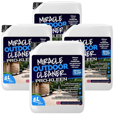 Pro-Kleen Outdoor Miracle Cleaner Black Spot Remover Spray And Leave Cleaner Removes StainsMarks & Lichen 20L