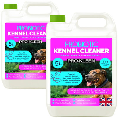 Pro-Kleen Probiotic Kennel Cleaner 10LCleans & Neutralises OdoursBiodegradableNon-ToxicWildlife & Pet Safe Bubblegum from B&Q