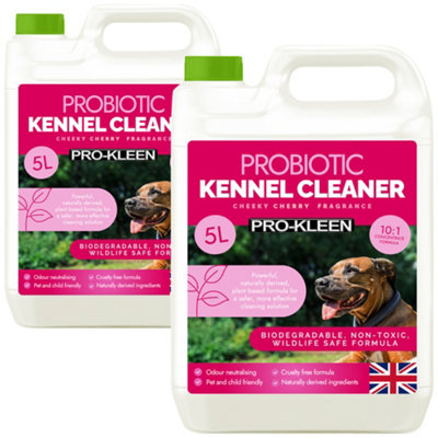 Pro-Kleen Probiotic Kennel Cleaner 10LCleans & Neutralises OdoursBiodegradableNon-ToxicWildlife & Pet Safe Cherry from B&Q