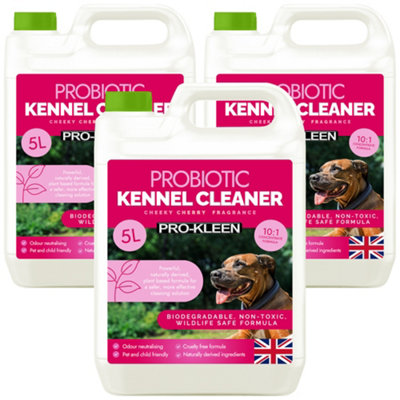 Pro-Kleen Probiotic Kennel Cleaner 15LCleans & Neutralises OdoursBiodegradableNon-ToxicWildlife & Pet Safe Cherry from B&Q