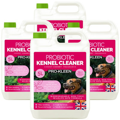 Pro-Kleen Probiotic Kennel Cleaner 20LCleans & Neutralises OdoursBiodegradableNon-ToxicWildlife & Pet Safe Cherry from B&Q