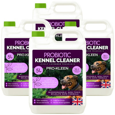 Pro-Kleen Probiotic Kennel Cleaner 20LCleans & Neutralises OdoursBiodegradableNon-ToxicWildlife & Pet Safe Lavender from B&Q
