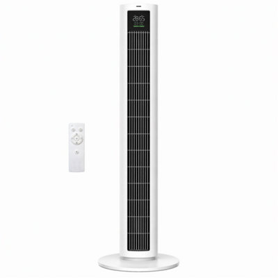 Mylek 39.4 Tower Fan White With Remote Control4 Speeds & ModesOscillating Cooling Fan from B&Q