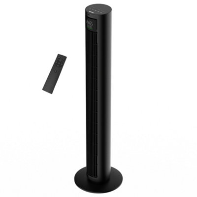 Mylek 39.4 Tower Fan Black With Remote Control4 Speeds & ModesOscillating Cooling Fan from B&Q