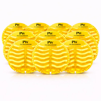 Pro-Kleen Urinal Mats Pack Of 10 Fresh Lemon Scent Anti-Splash And 30 Day Odour Control Individually Wrapped 165mm from B&Q