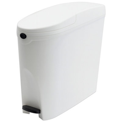 Pro-Kleen Sanitary Bin 20L WhiteSlimline Washrooms Toilets Hygienic Disposal Pedal Bins from B&Q